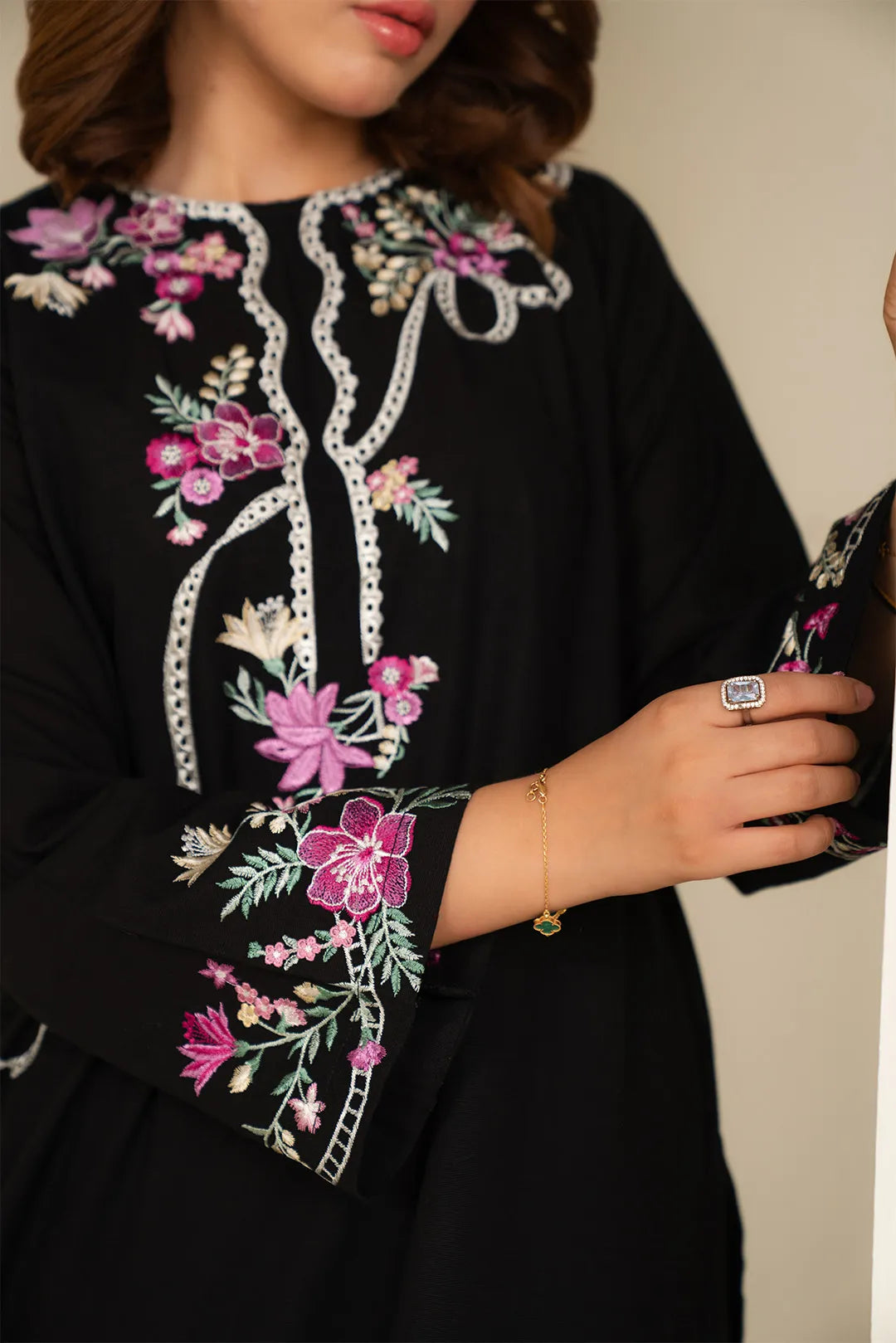 2 Piece Embroidered Khaddar Suit Pret Fall - 25