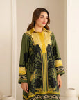 1 Piece Printed Linen Shirt Pret Fall - 25