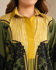 1 Piece Printed Linen Shirt Pret Fall - 25