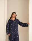 2 Piece Printed Linen Suit