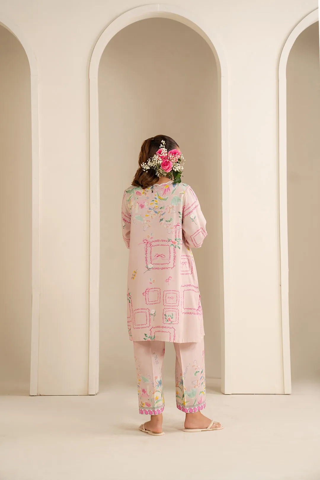 2 Piece Printed Linen Suit Pret Fall - 25