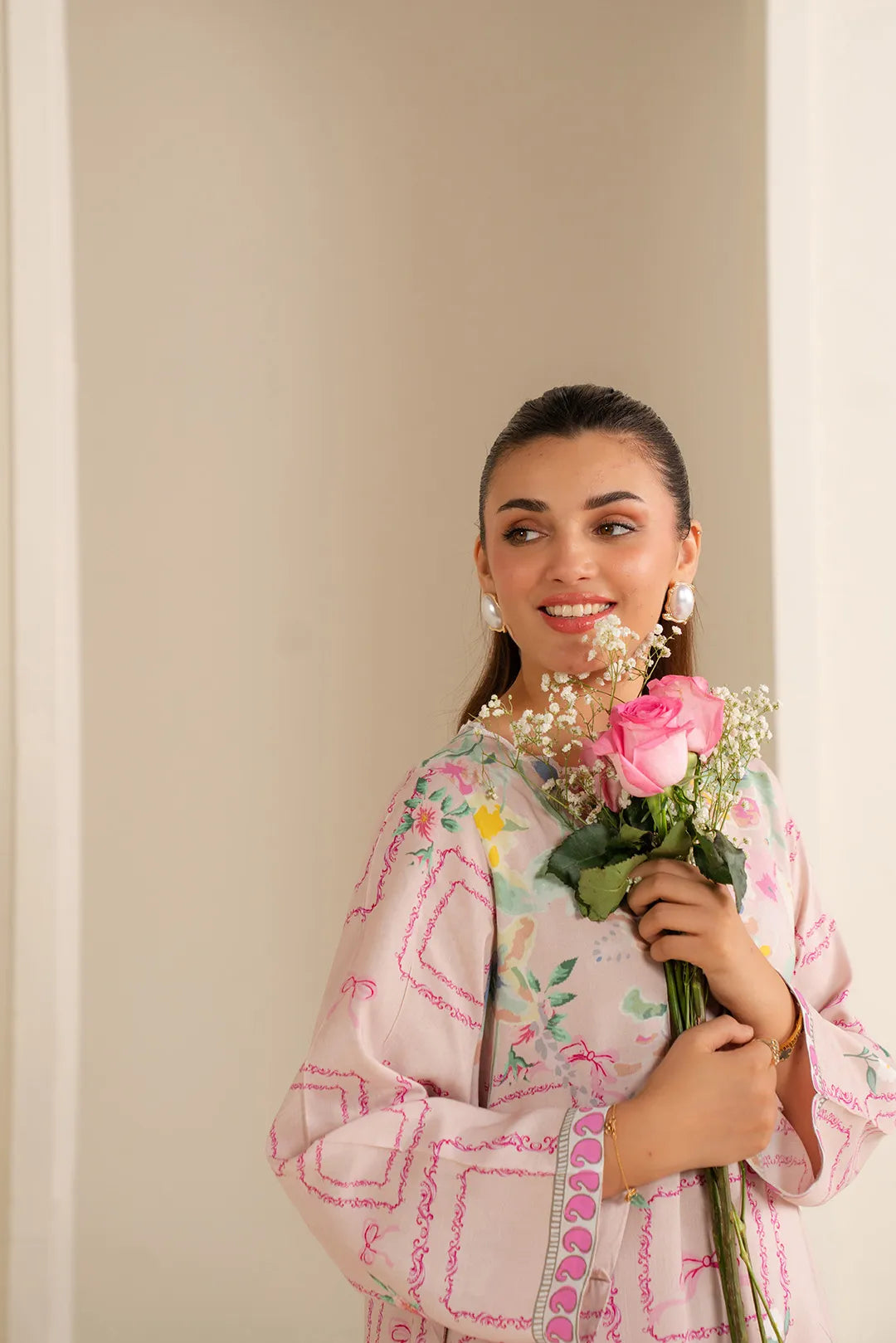 2 Piece Printed Linen Suit Pret Fall - 25