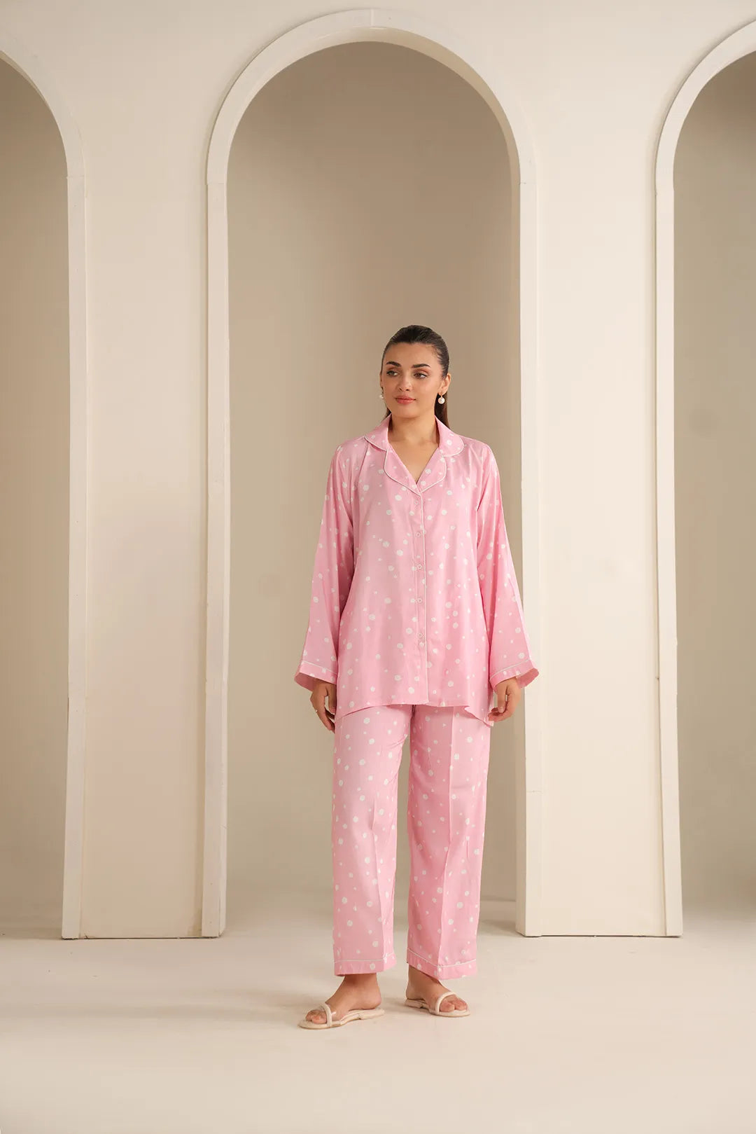 2 Piece Printed Linen Night Suit 2 Piece Printed Linen Night Suit