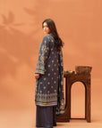 3 Piece Printed Linen Suit Unstitched Winter-24