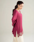 1 Piece Embroidered Linen Shirt Pret SS - 26