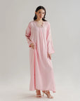 1 Piece Embroidered Raw Silk Kaftan
