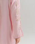 1 Piece Embroidered Raw Silk Kaftan