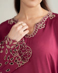 1 Piece Embroidered Linen Shirt Pret SS - 26