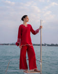 2 Piece Embroidered Cambric Suit