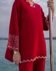 2 Piece Embroidered Cambric Suit