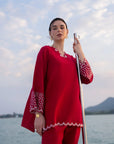 2 Piece Embroidered Cambric Suit