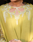 1 Piece Embroidered Raw Silk Kaftan Pret SS - 25