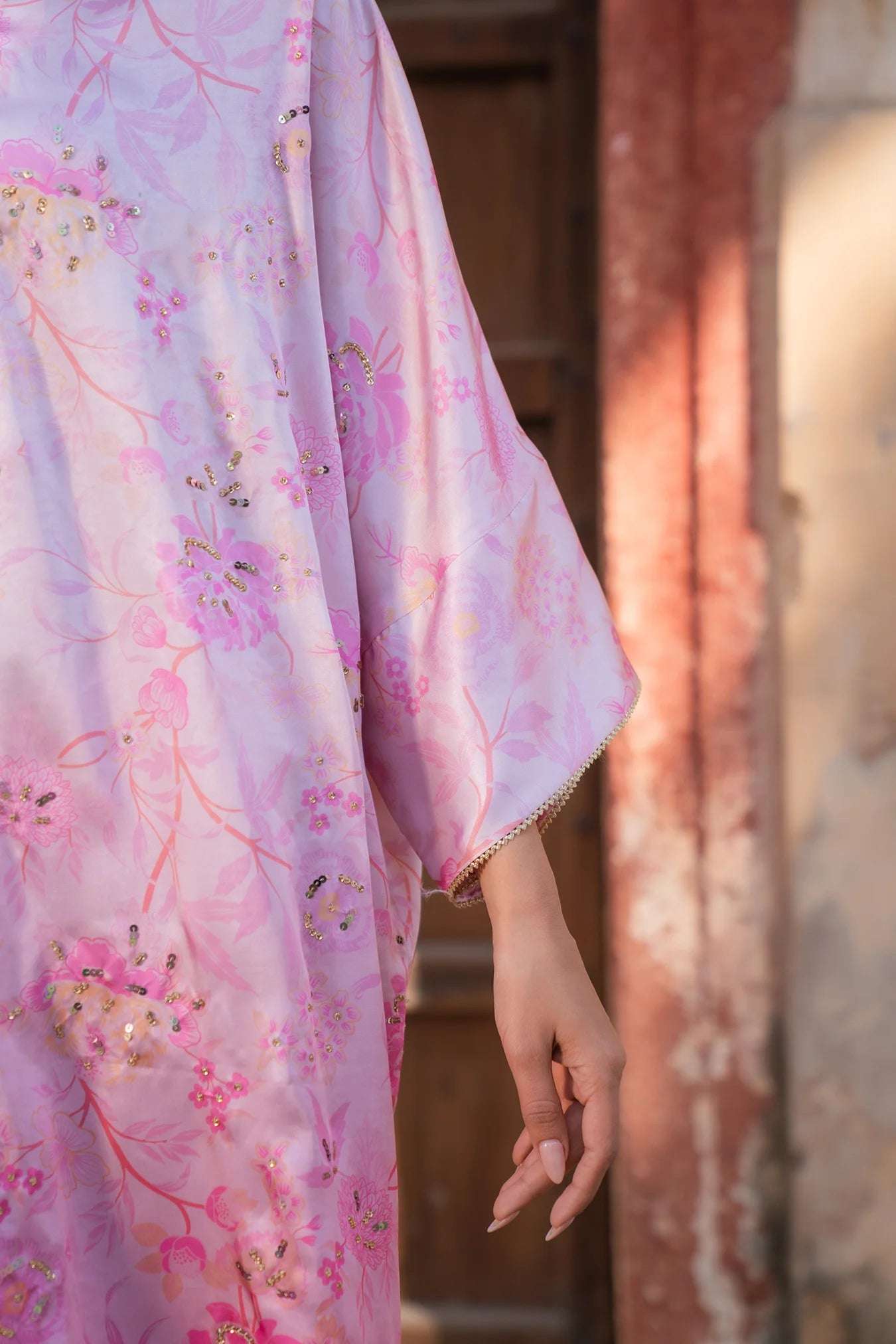 1 Piece Embroidered Silk Kaftan