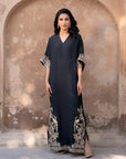 1 Piece Embroidered Grip Silk Kaftan Pret SS - 25