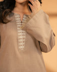 2 Piece Solid Embroidered Suit