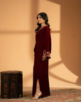 1 Piece Embroidered Velvet Kaftan