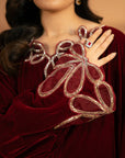 1 Piece Embroidered Velvet Kaftan