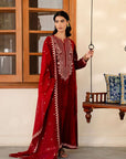 3 Piece Embroidered Velvet Suit