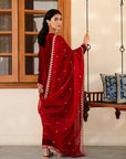 3 Piece Embroidered Velvet Suit