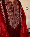 3 Piece Embroidered Velvet Suit