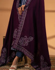 Purple Embroidered Shawl