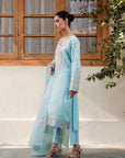 3 Piece Embroidered Raw Silk Suit Pret SS - 25