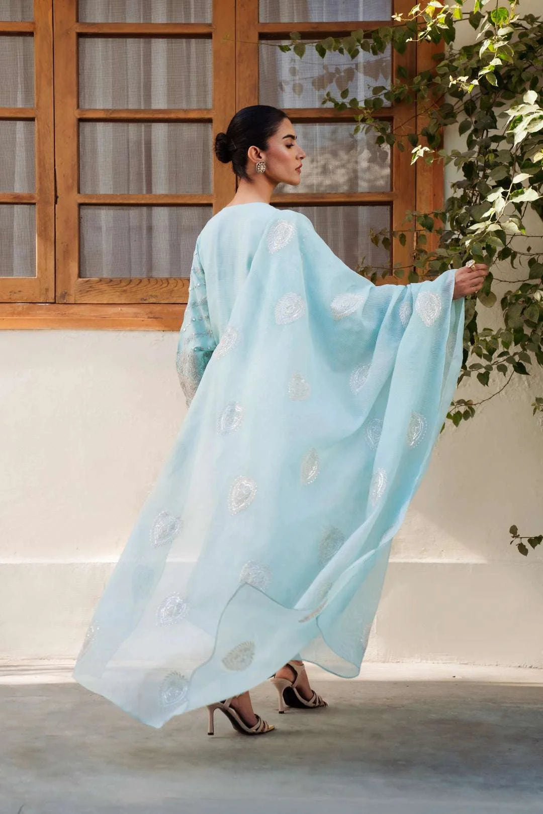 3 Piece Embroidered Raw Silk Suit Pret SS - 25