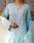 3 Piece Embroidered Raw Silk Suit Pret SS - 25