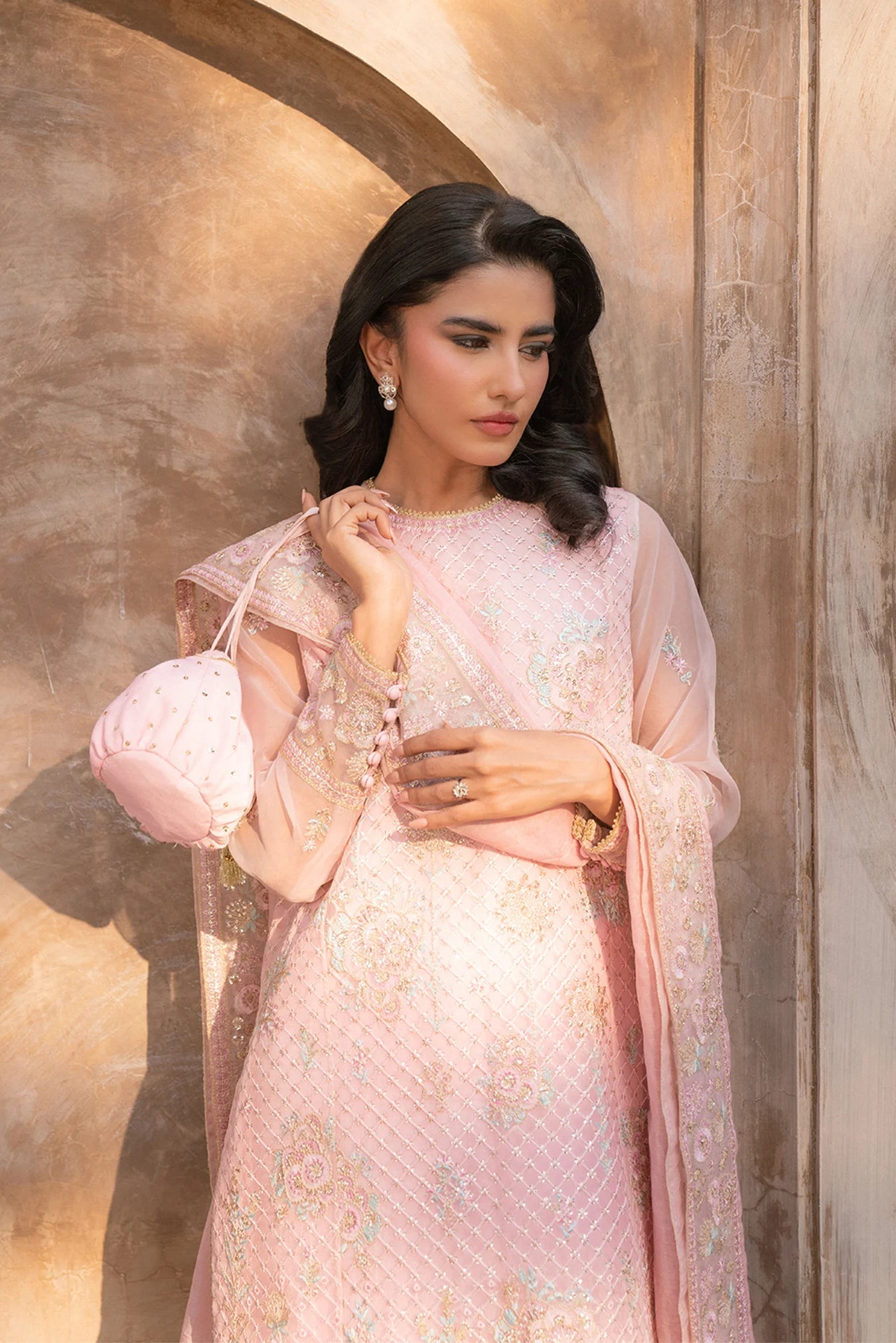 3 Piece Embroidered Organza Suit Pret SS - 25