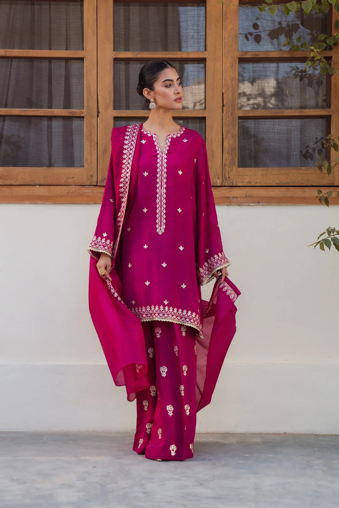 3 Piece Linen Embroidered Suit Pret Winter-24