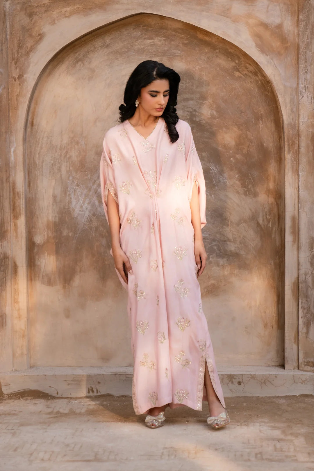 1 Piece Embroidered Silk Kaftan Pret SS - 25