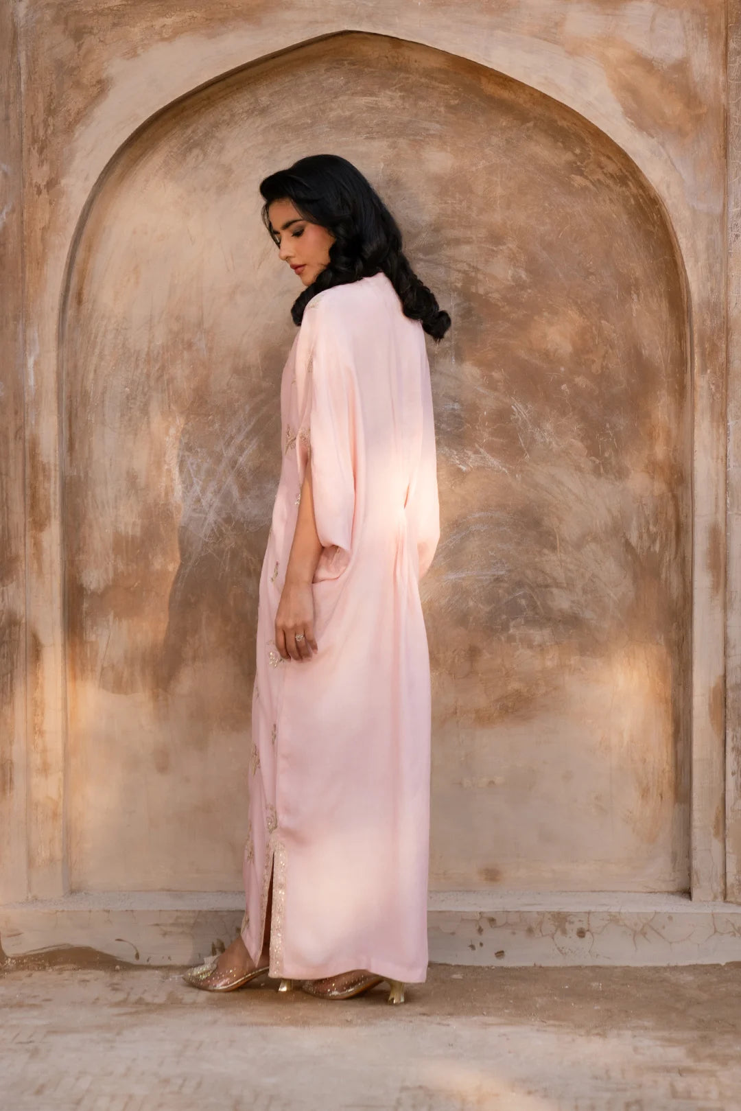 1 Piece Embroidered Silk Kaftan Pret SS - 25