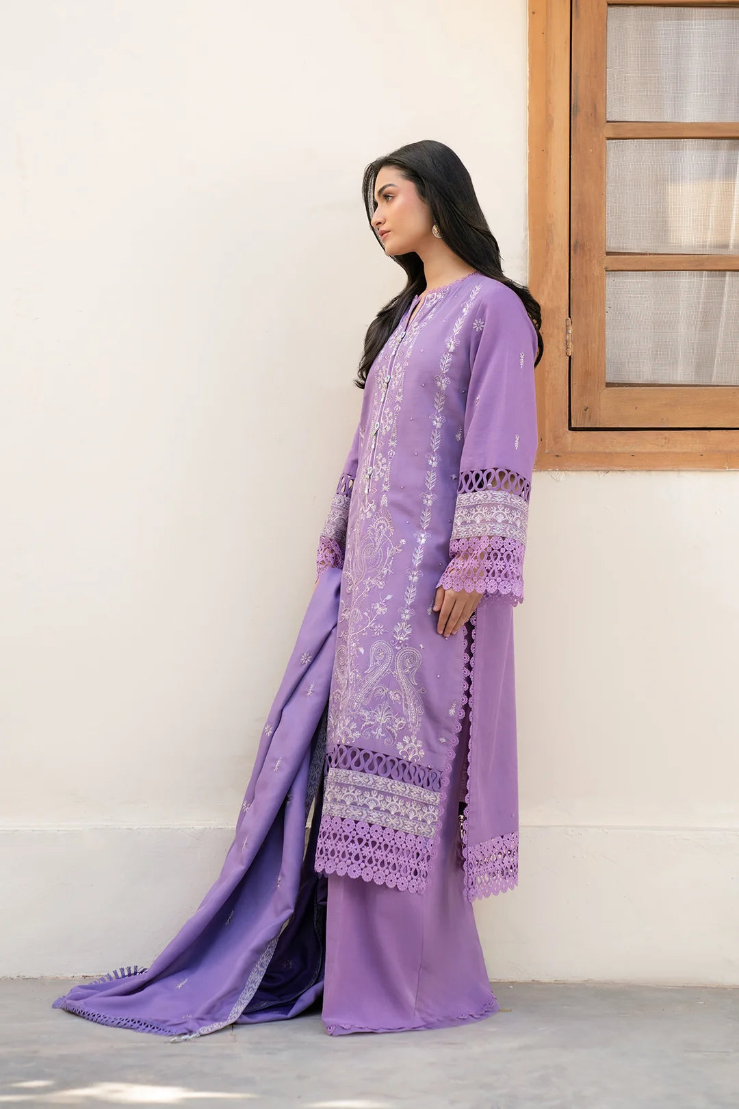 3 Piece Embroidered Khaddar Suit Unstitched Winter-24