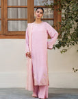 3 Piece Embroidered Raw Silk Suit Pret SS - 25
