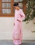 3 Piece Embroidered Raw Silk Suit Pret SS - 25
