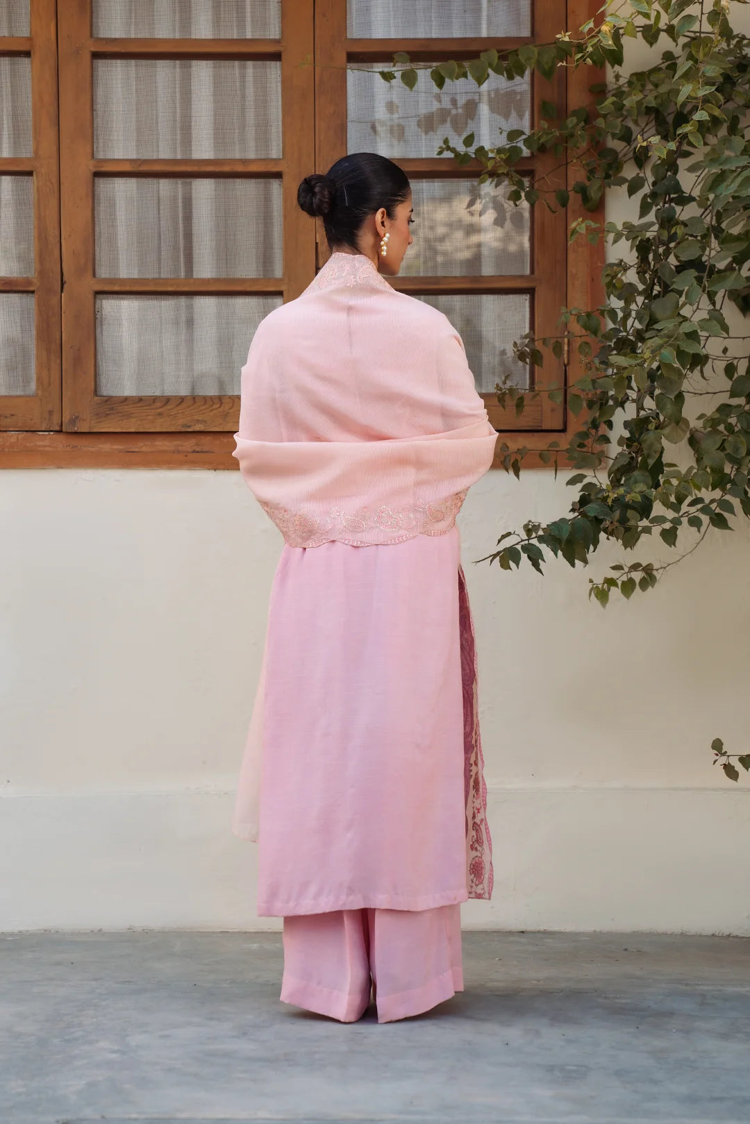 3 Piece Embroidered Raw Silk Suit Pret SS - 25
