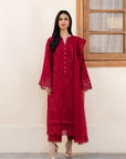 3 Piece Embroidered Cotton Net Suit Unstitched Winter-24