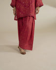 2 Piece Embroidered Raw Silk Suit