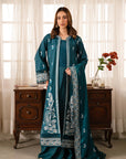 2 Piece Embroidered Raw Silk Suit Unstitched Winter-24