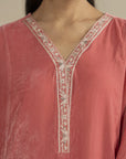 1 Piece Velvet Embroidered Kaftan