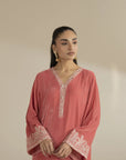 1 Piece Velvet Embroidered Kaftan