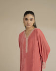 1 Piece Velvet Embroidered Kaftan