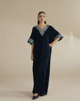 1 Piece Velvet Embroidered Kaftan