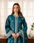 2 Piece Embroidered Raw Silk Suit Unstitched Winter-24