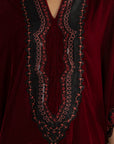 1 Piece Embroidered Velvet Kaftan