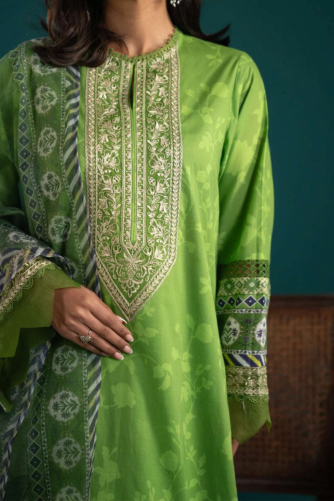 3 Piece Embroidered Lawn Suit Unstitched SS - 25