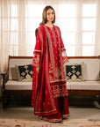3 Piece Embroidered Dobby Suit Unstitched Winter-24