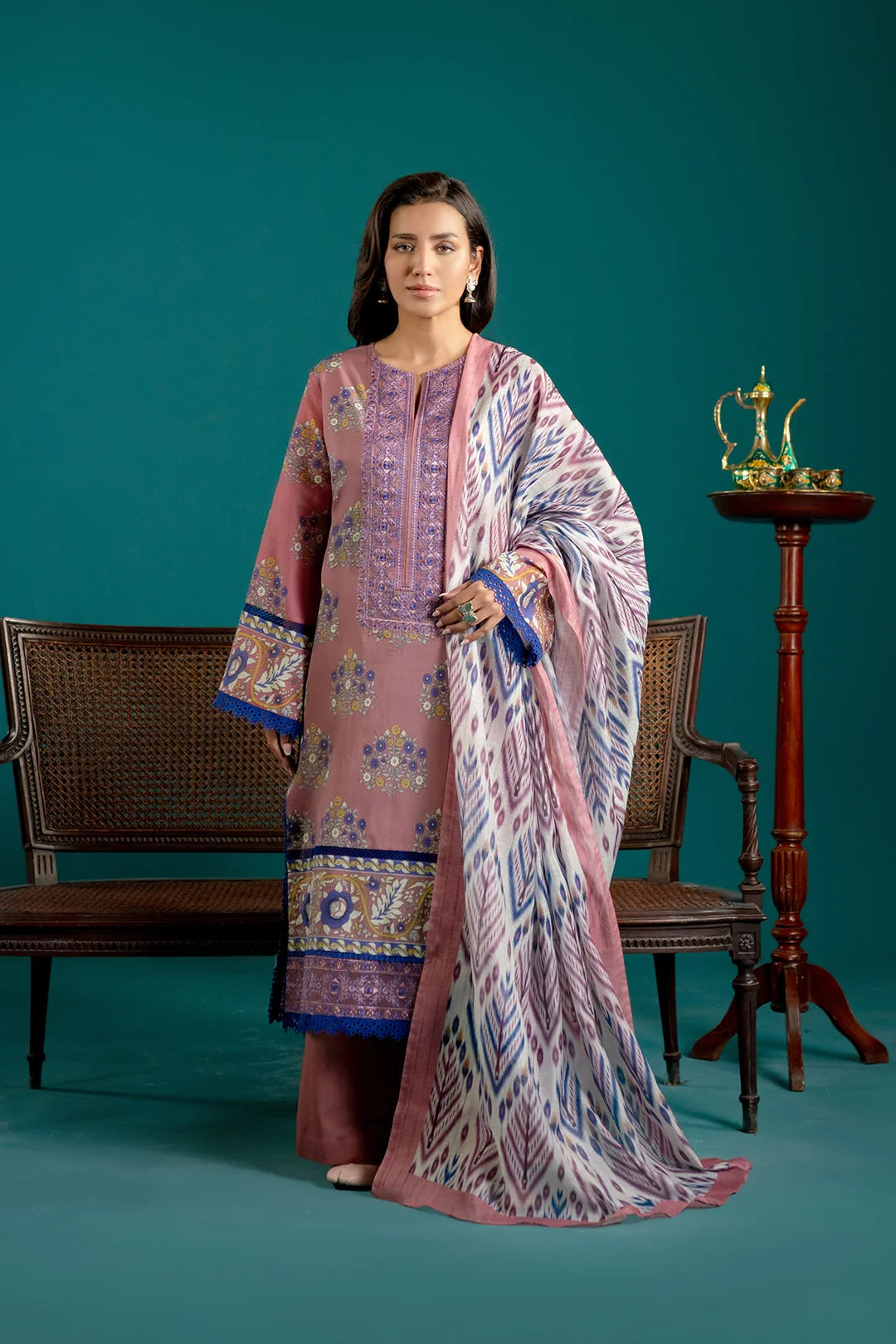 3 Piece Embroidered Lawn Suit Unstitched SS - 25