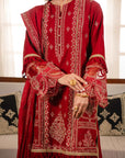 3 Piece Embroidered Dobby Suit Unstitched Winter-24