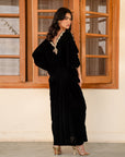 1 Piece Embroidered Velvet Kaftan Pret Winter-24